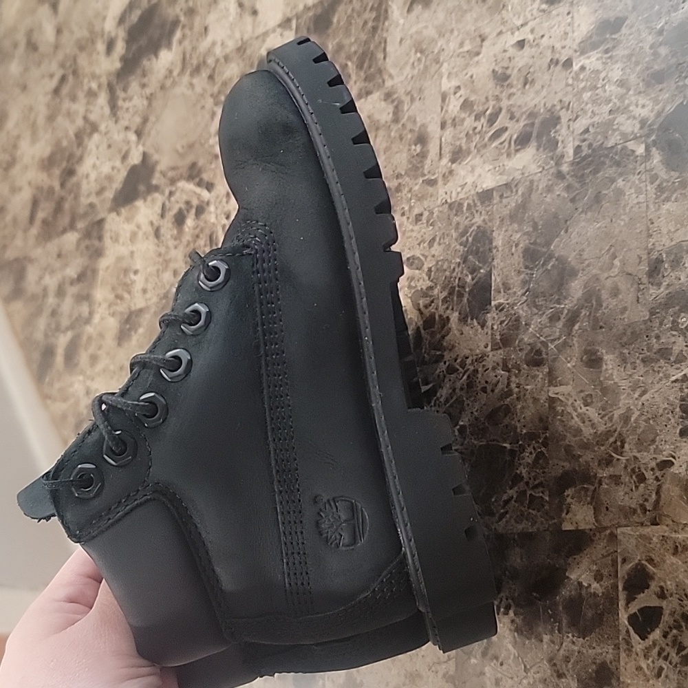 Timberland Kid's TD Premium 6-Inch Waterproof Boots Shoes - black Nubuck Sz. 10 - Picture 5 of 11